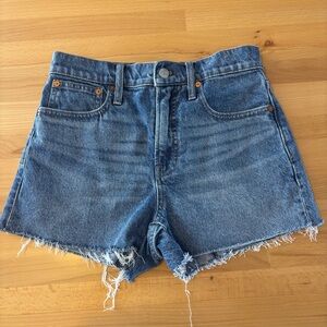 Madewell Perfect Jean Short Size 26 High Rise Cutoff Denim Blue Casual